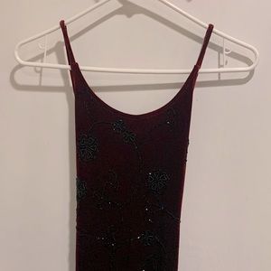 Burgundy Sténay beaded dress
